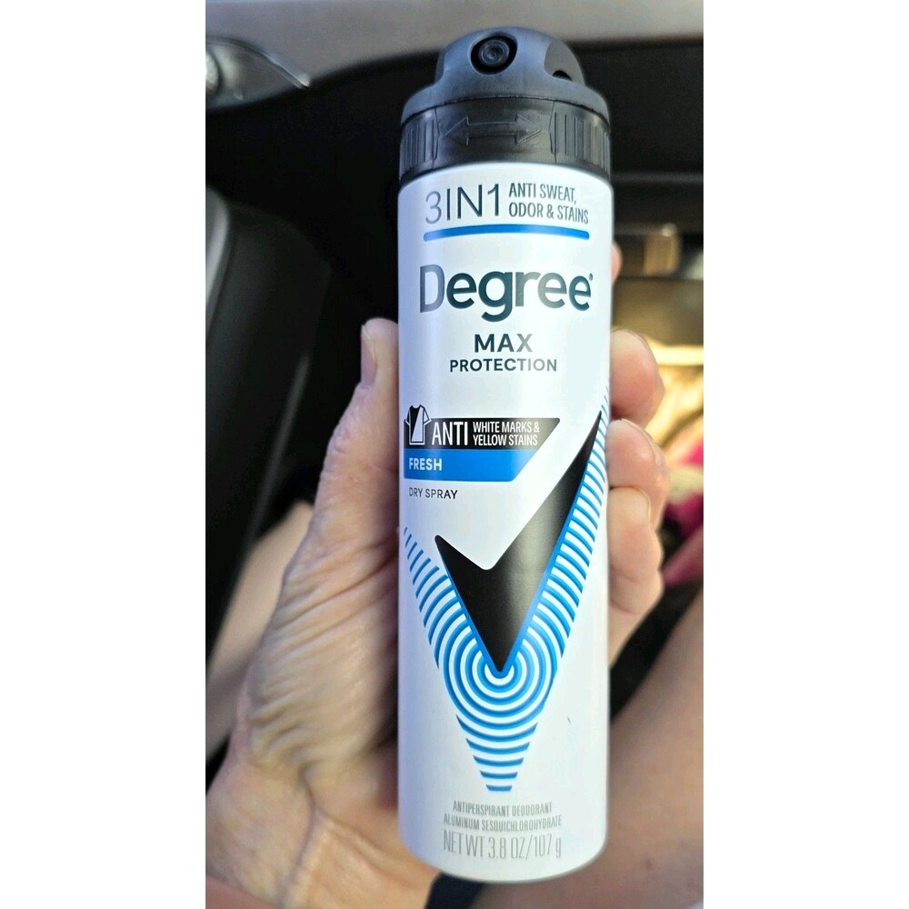 Degree Max Protection 3-in-1 Fresh Spray Antiperspirant, Anti-Stain 3.8 oz